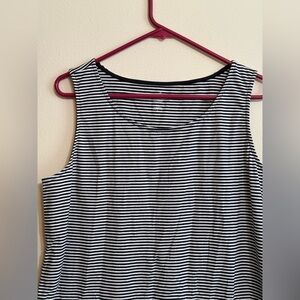 J Jill navy blue and white striped tank top size L